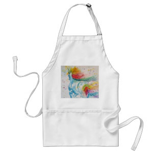 Unicorn Watercolor Painting Art Kitchen Apron Förkläde