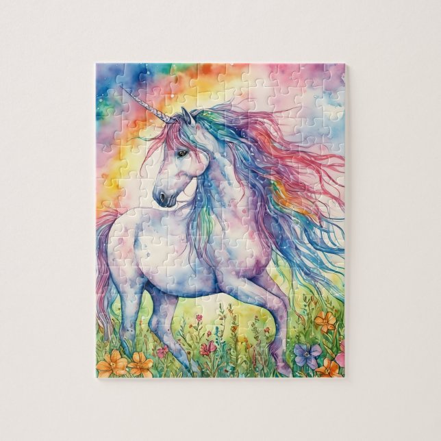 Unicorn Watercolor Pussel (Vertikal)