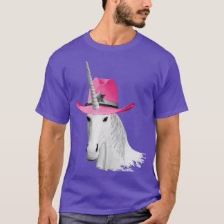 Unicorn Wearing Rosa Cowboy Hat Cowgirl T Shirt
