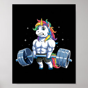 Unicorn Weightlift Deadlift Fitness Gym Manar Wom Poster
