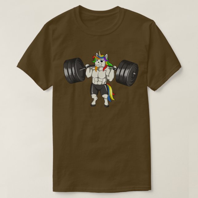 Unicorn Weightlift Deadlift Funny Workout Fitne T Shirt (Design framsida)