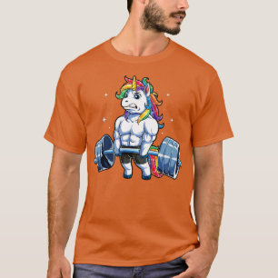 Unicorn Weightlift Fitness Gym Deadlift Rainbo T Shirt