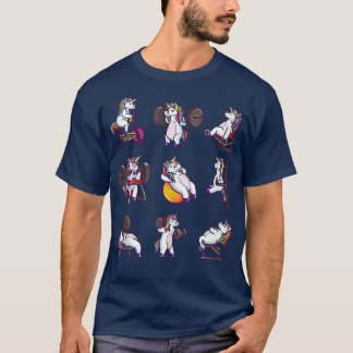 Unicorn Weightlyftande Powerlift Gym Workout Gir T Shirt