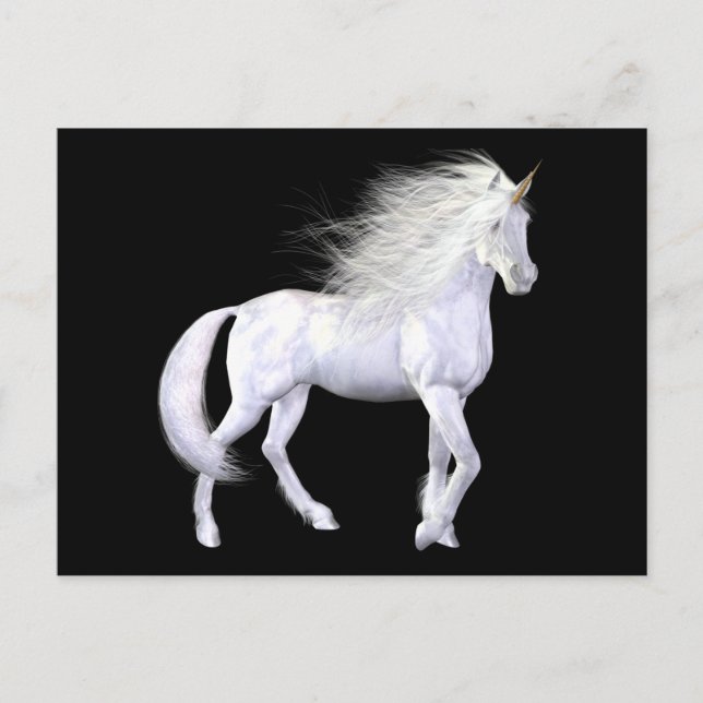 Unicorn White Beauty-vykort Vykort (Framsida)