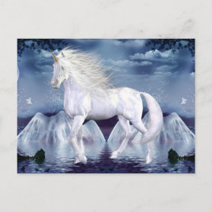 Unicorn White Beauty-vykort Vykort