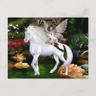 Unicorn White Beauty-vykort Vykort