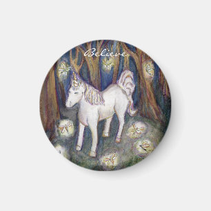 Unicorn with Älvor Anpassningsbar Refrigerator Mag Magnet