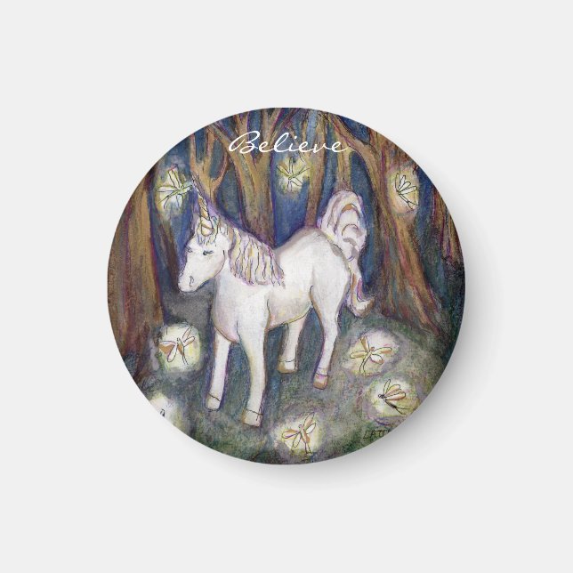 Unicorn with Älvor Anpassningsbar Refrigerator Mag Magnet (Framsidan)