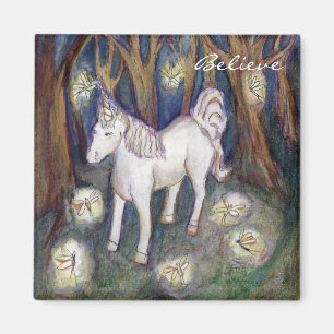 Unicorn with Älvor Anpassningsbar Refrigerator Mag Magnet