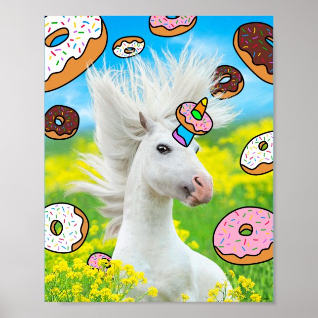 Unicorn with Donuts Poster (Framsidan)