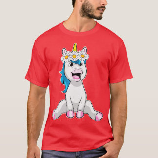 Unicorn with Flowers Daisy T Shirt