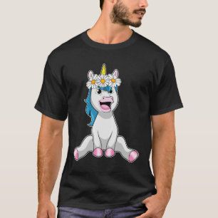Unicorn with Flowers Daisy T Shirt