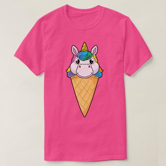 Unicorn with Ice kräm cone Ice kräm T Shirt (Design framsida)