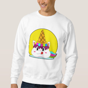 Unicorn with Ice kräm cone Lång Ärmad Tröja