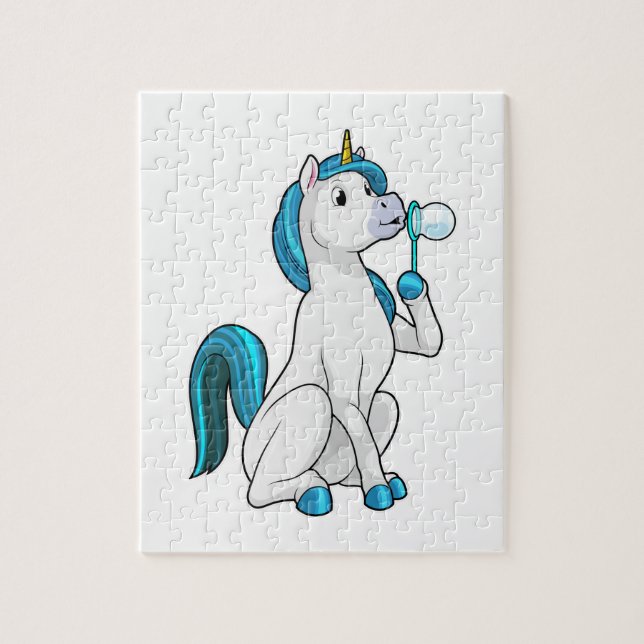 Unicorn with Soap bubbles Pussel (Vertikal)
