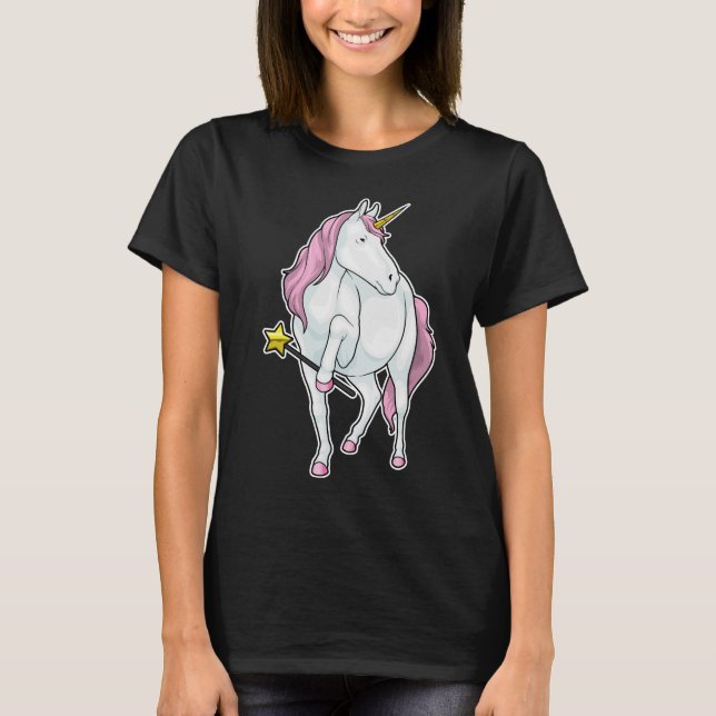 Unicorn Wizard Magic trollspö T Shirt (Framsida)