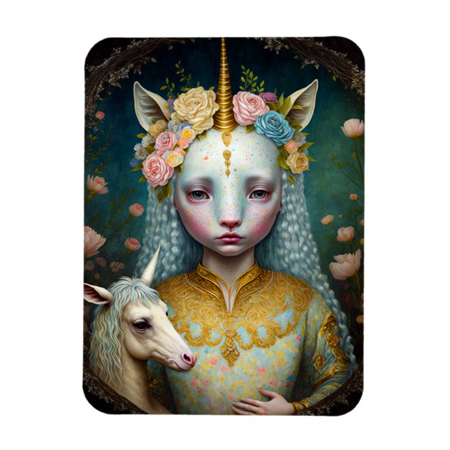 Unicorn Woman Fantasy Art Magnet (Vertikal)
