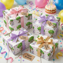 Unicorn & Woodland Friends Wrapping Papper Cute