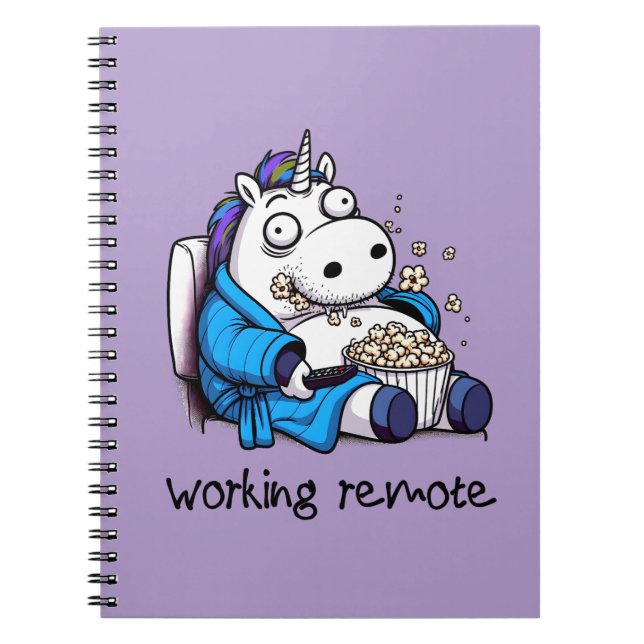 Unicorn Working Remote Anteckningsbok (Framsidan)