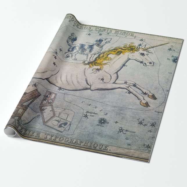 Unicorn Wrapping eller Decoupage Papprare Presentpapper (Utrullad)