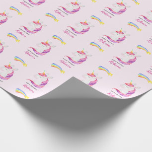 Unicorn Wrapping Papprare (Watercolor Rainbow) Presentpapper