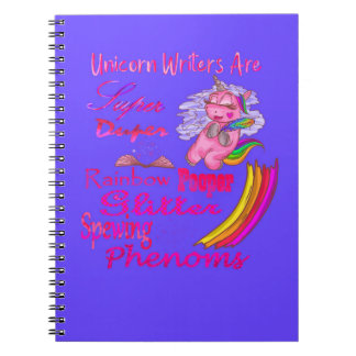 Unicorn Writer är Toppen Duper Anteckningsbok