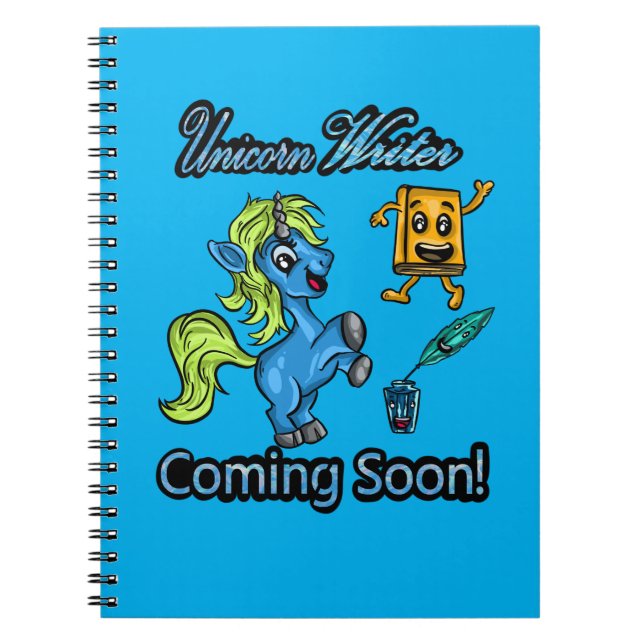 Unicorn Writer - kommer snart! Spiral bärbar dator Anteckningsbok (Framsidan)