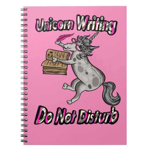 Unicorn Writer - Stör inte Anteckningsbok (Framsidan)