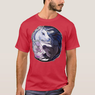 Unicorn Yin Yang Funny Yoga Unicorns Manar Women T Shirt