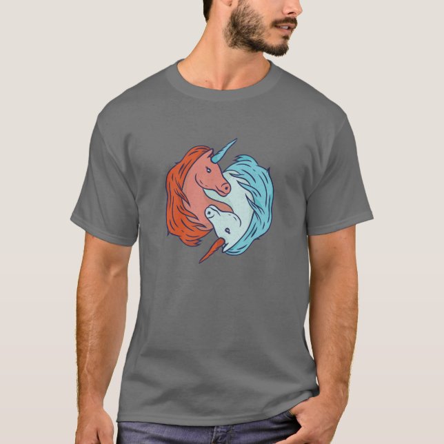 Unicorn Yin Yang T Shirt (Framsida)