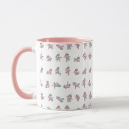 Unicorn Yoga Poses Mönster Design Mugg