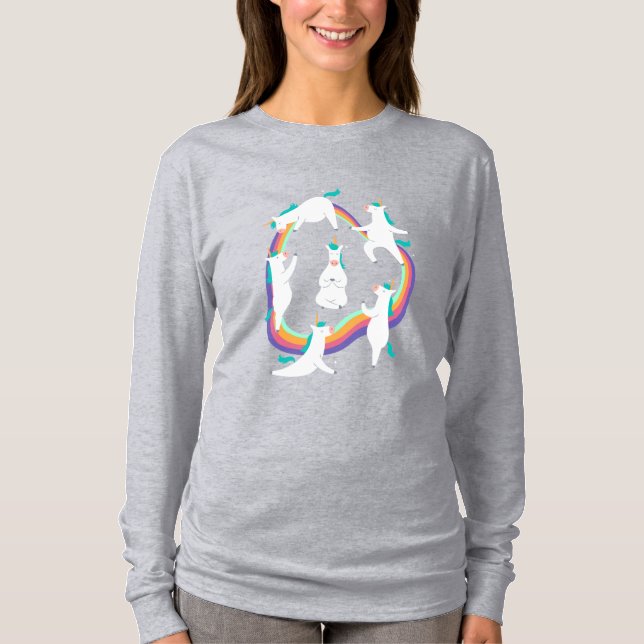 Unicorn Yoga Poses T Shirt (Framsida)