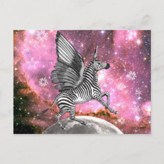 Unicorn Zebra Pegasus Vykort