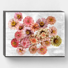 Unicorn Zinnias Wood Box-tecken