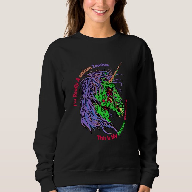 Unicorn Zombie Zombie T Shirt (Framsida)