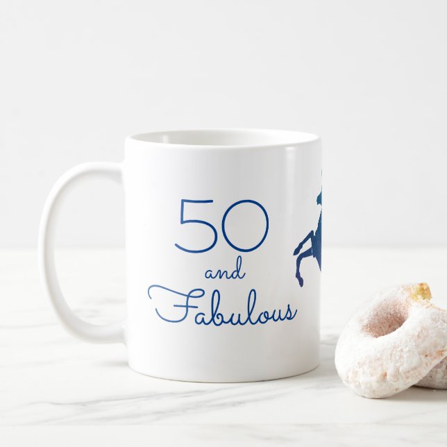 Unicornälskare 50 och sagolik födelsedag kaffemugg (Med munk)