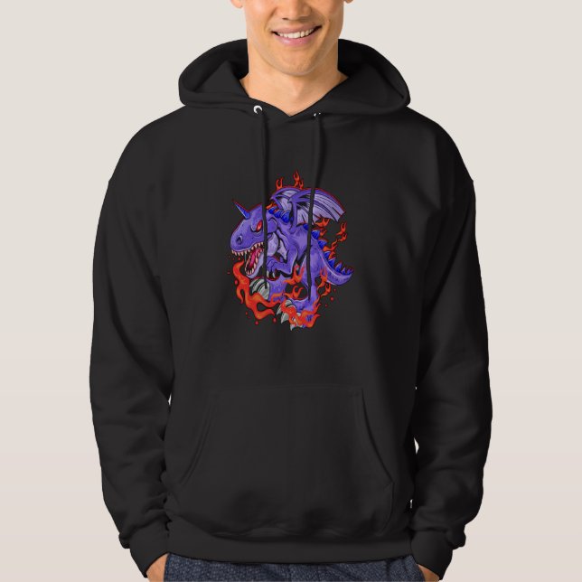 Unicornasaurus rex Dinosaur rex Flying unicorn Hoodie (Framsida)