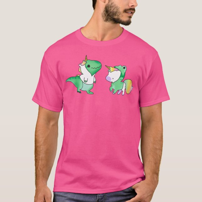 Unicornasaurus Rex - t Rex dosinosaur och Unicorn  Shirt (Framsida)