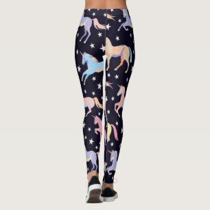 Unicornavtryck av Diva Stil på svarta balkar Leggings