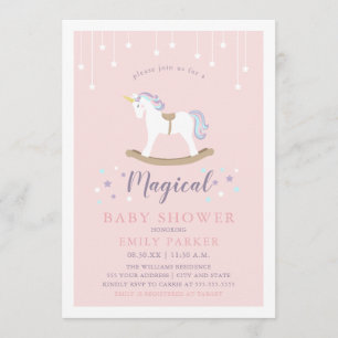 Unicornbaby shower inbjudningar