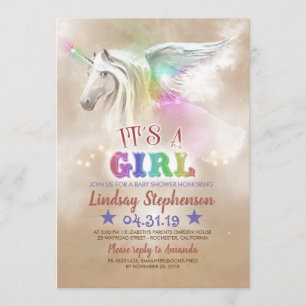 Unicornbaby showerinbjudningar inbjudningar