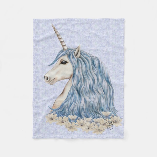Unicornblåtthår Fleecefilt (Framsidan)