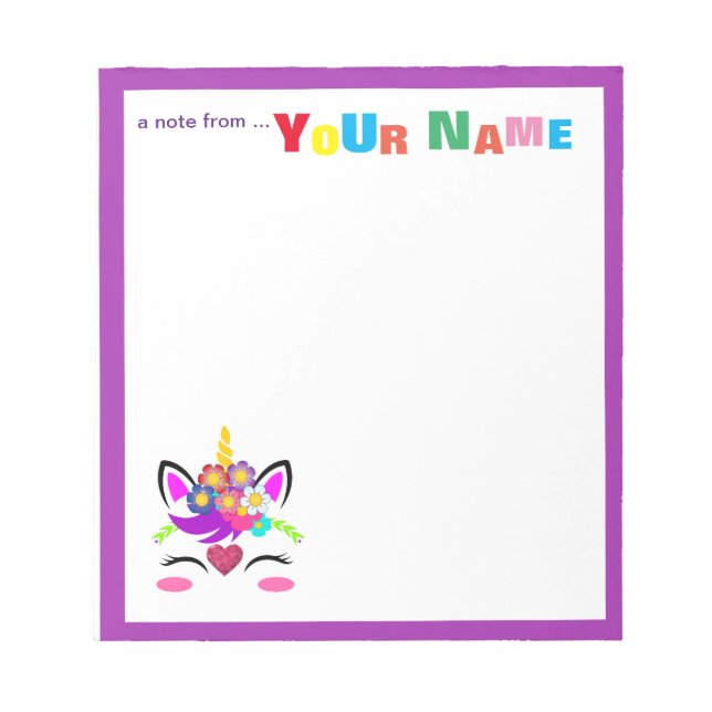 Unicornblomma Anteckningsblock (Framsida)