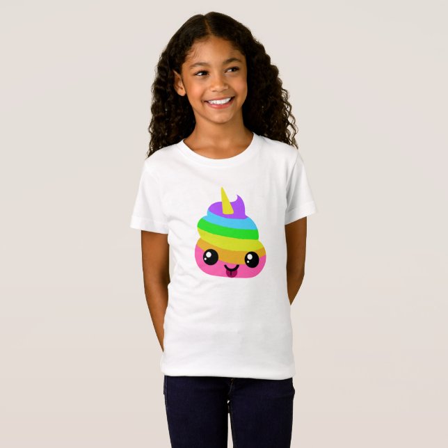 UnicornEmoji Poop T-shirt (Hel framsida)