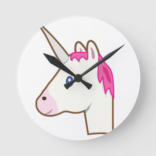 Unicornemoji Rund Klocka