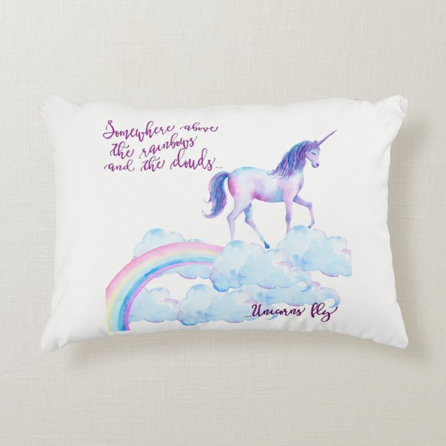 Unicornen kudder prydnadskudde (Framsidan)