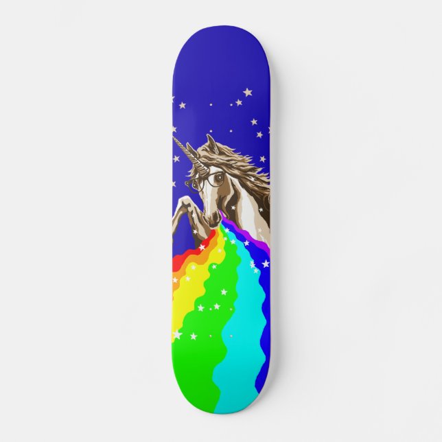 Unicornen pukes regnbågen skateboard bräda 20 cm (Framsida)
