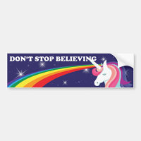 Unicornen "stoppar inte att tro" bildekalet