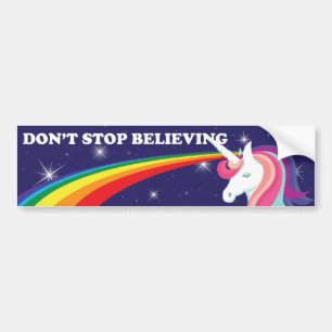 Unicornen "stoppar inte att tro" bildekalet bildekal