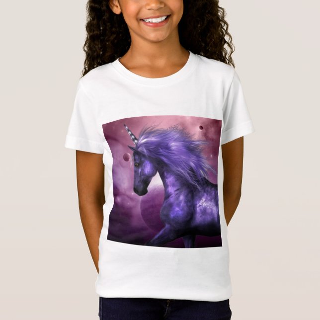 Unicornflicka T-tröja T Shirt (Framsida)